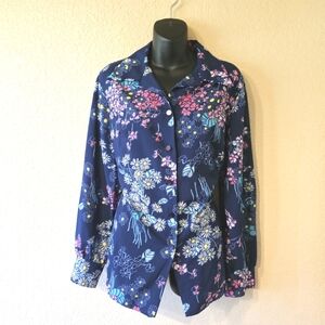 Vintage Pykettes Floral button down shirt